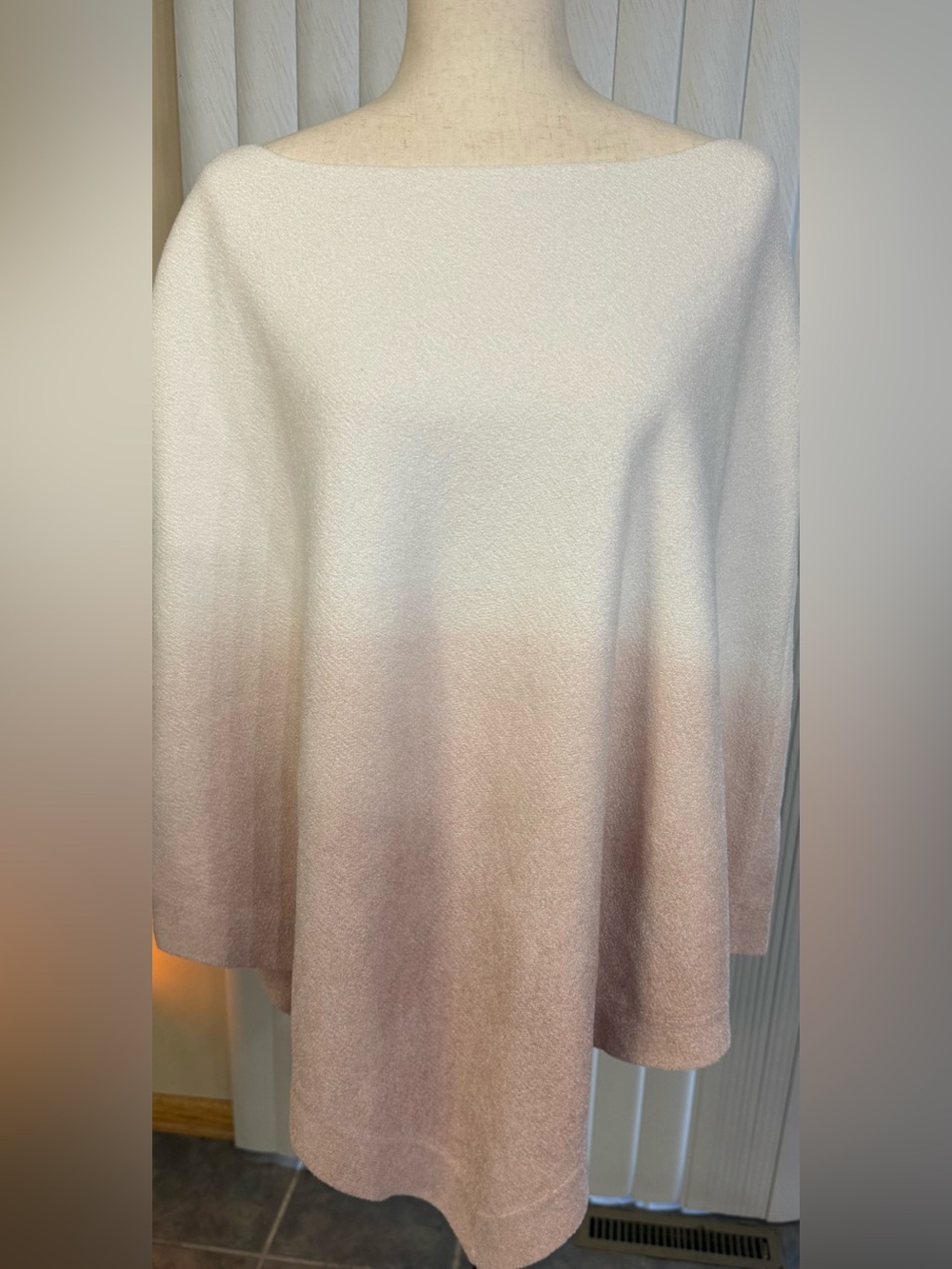 Barefoot Dreams White & Pink Super Soft Poncho